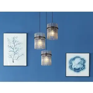 Závesné stropné osvetlenie Gorley 47 cm, sklenené tyčinky% vyobraziť