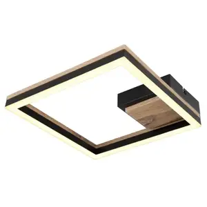 Stropné LED osvetlenie Beatrix 27 cm, kov/drevo% vyobraziť