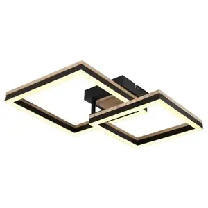 Stropné LED osvetlenie Beatrix 49 cm, kov/drevo% vyobraziť
