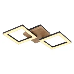 Stropné LED osvetlenie Kerry 46 cm, kov/drevo% vyobraziť