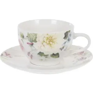 Hrnček s podšálkou Floralia 200 ml, krémový% vyobraziť