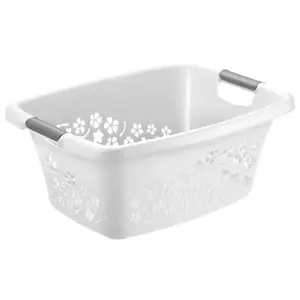 Kôš na prádlo Flowers 25 l, biely% vyobraziť
