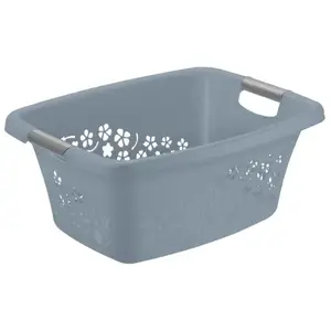 Kôš na prádlo Flowers 25 l, šedý% vyobraziť