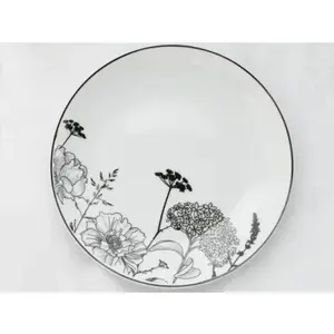 Hlboký tanier Luna Black Flower, 27 cm% vyobraziť