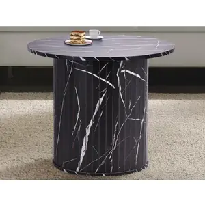 Okrúhly konferenčný stolík Treviso, 60 cm, čierny mramor% vyobraziť
