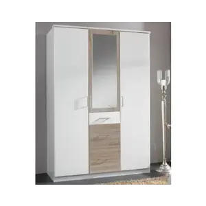 Šatníková skriňa so zrkadlom Click, 135 cm, biela/dub sonoma% vyobraziť