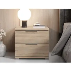 Nočný stolík s 2 zásuvkami Smilla, výška 43 cm, dub sonoma% vyobraziť