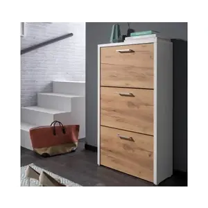 Botník Fulda, biely/medový dub, výška 115 cm% vyobraziť