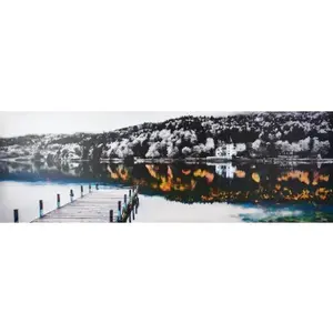 Obraz na plátne Krajina 150x50 cm, čiernobiela/farebná% vyobraziť