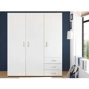 Šatníková skriňa Harry, 150 cm, biela% vyobraziť