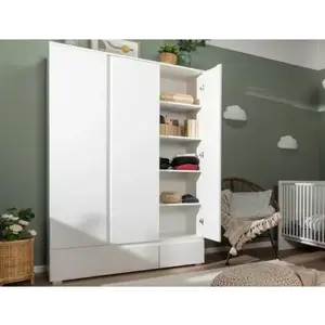 Šatníková skriňa Image, 122 cm, biela% vyobraziť