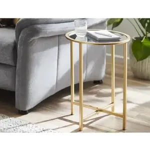 Okrúhly odkladací stolík Lagos 39 cm, zlatý% vyobraziť