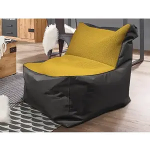 Sedací vak Carole, čierna látka/horčicovo žltá tkanina% vyobraziť