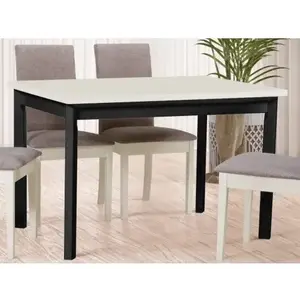 Obdĺžny jedálenský stôl Maxim 120x80 cm, béžový kašmír/čierny% vyobraziť
