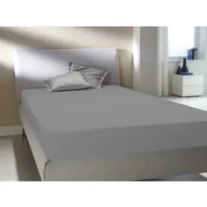 Prestieradlo Flanel 180x200x30 cm, strieborné% vyobraziť