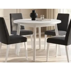 Okrúhly jedálenský stôl Norveg 100 cm, bielená borovica/biely% vyobraziť
