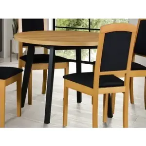 Okrúhly jedálenský stôl Norveg 100 cm, dub artisan/čierny% vyobraziť