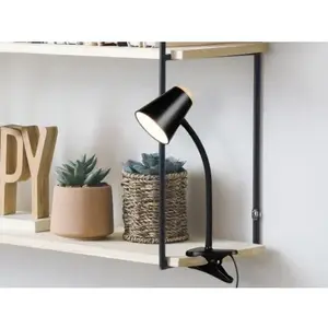 Čítacia lampička so štipcom LED Pongo, čierna% vyobraziť