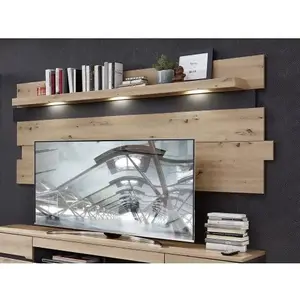 Nástenný panel s osvetlením Memphis, dub artisan/grafit% vyobraziť