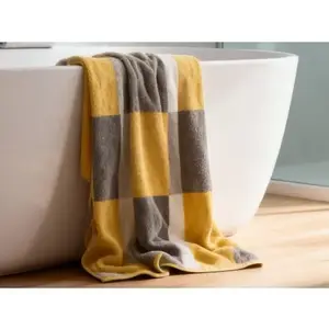 Ručník Pantone Karo 50x100 cm, žltý% vyobraziť