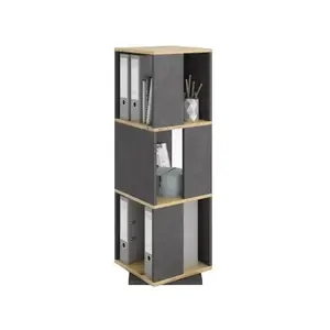 Otočný regál Tower, dub artisan/vintage optika kovu% vyobraziť