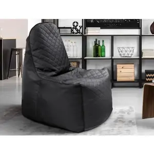 Sedací vak Gamer Nest, čierna látka/čierna ekokoža% vyobraziť