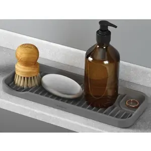 Organizér/odkvapkávač k drezu Tidy-Mat 23x9 cm, šedý% vyobraziť
