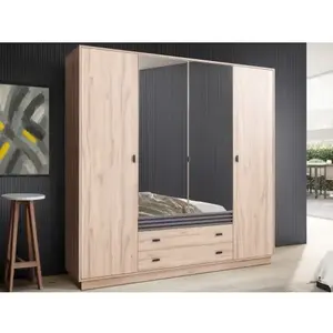 Šatníková skriňa s otočnými dverami Ancona, 200 cm, dub estana/antracit% vyobraziť