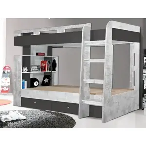 Dvojposchodová posteľ so zásuvkami Terrano 90x200 cm, šedá/enigma% vyobraziť