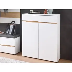 Botník so zásuvkou Memphis, biely/dub artisan% vyobraziť
