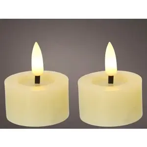 LED čajová sviečka (2 ks) Lumineo 4, 4x5, 2 cm, krémová vosková% vyobraziť
