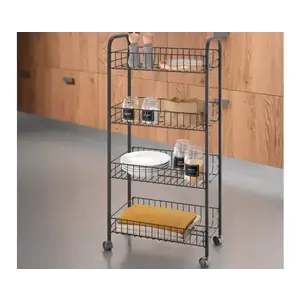 Pojazdný regál Ascona Lava TouchTherm 4, čierna mat% vyobraziť