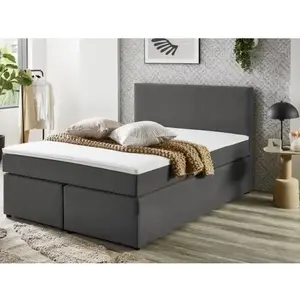 Posteľ boxspring Aston 120x200 cm, stredne šedá látka% vyobraziť
