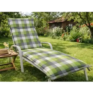 Záhradný polster na lehátko Karo 60x190 cm, zelený/šedý% vyobraziť
