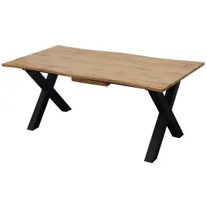 Zaoblený rozkladací jedálenský stôl Mikkel 180x100 cm, divoký dub% vyobraziť