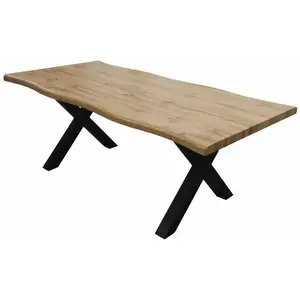Jedálenský stôl v zaoblenom tvare Mikkel 200x100 cm, divoký dub% vyobraziť