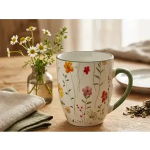 Hrnček Poľné kvety 330 ml, žltý/zelený% vyobraziť