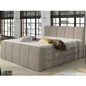 Posteľ boxspring Fresco 180x200 cm, béžová látka% vyobraziť
