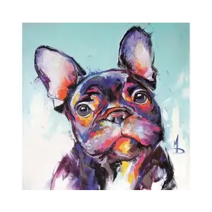 Obraz na plátne Francúzsky buldoček, 35x35 cm, efekt ručnej maľby% vyobraziť