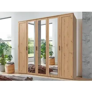 Šatníková skriňa Nadja, 225 cm, dub artisan/zrkadlo% vyobraziť