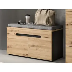 Predsieňová lavica Cano, 80 cm, šedá/dub artisan% vyobraziť