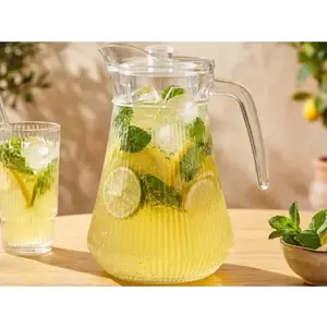Sklenený džbán 1, 5 l, rebrovaný% vyobraziť