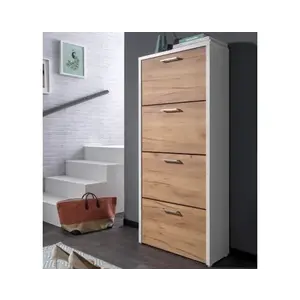 Botník Fulda, biela/medový dub, výška 152 cm% vyobraziť