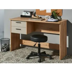 Písací stôl so zásuvkami Fiete, dub artisan/ béžová kašmír% vyobraziť