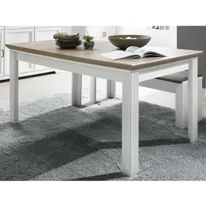 Rozkladací jedálenský stôl Jasmin 160x90 cm, bielená pínia/dub% vyobraziť