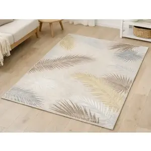Koberec Creation 80x150 cm, krémový, vzor palmové listy% vyobraziť