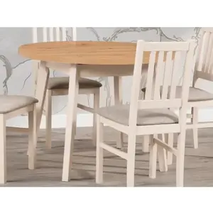 Okrúhly jedálenský stôl Norveg 100 cm, dub artisan/béžový kašmír% vyobraziť