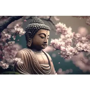 Obraz na plátne Budha pod sakurou, 116x76 cm% vyobraziť