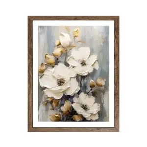 Rámovaný obraz Biele kvety 40x50 cm, efekt ručnej maľby% vyobraziť
