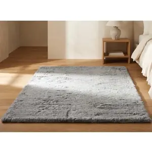 Koberec Bobs 110x170 cm, šedá imitácia králičej kožušiny% vyobraziť